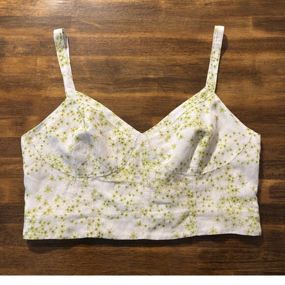 All Saints Women’s 12 Cassia Amanzi Tank Linen Blend Bra Top Cropped Sleeveless - Picture 3 of 13